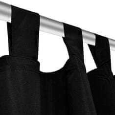 Vidaxl 2 kosa črnih satenasih zaves z obročki 140 x 245 cm
