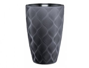 Pokrov za cvetlični lonec FLOW SLIM plastika d29x48cm, antracit