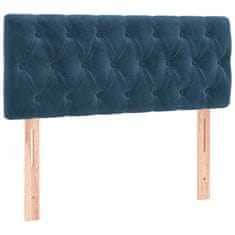 Vidaxl Box spring postelja z vzmetnico temno modra 120x200 cm žamet