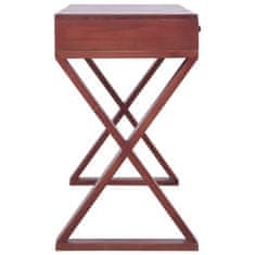 Vidaxl Računalniška miza rjava 132x47x77 cm trden mahagonij