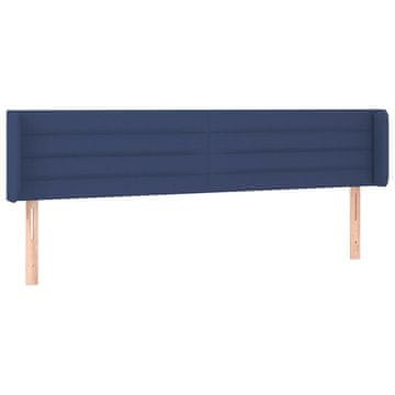 Vidaxl Vzglavje z ušesi modro 203x16x78/88 cm blago