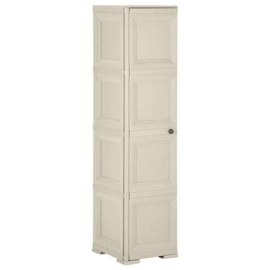 Vidaxl Plastična omarica 40x43x164 cm izgled lesa krem