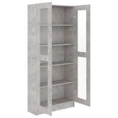 Vidaxl Vitrina betonsko siva 82,5x30,5x185,5 cm iverna plošča