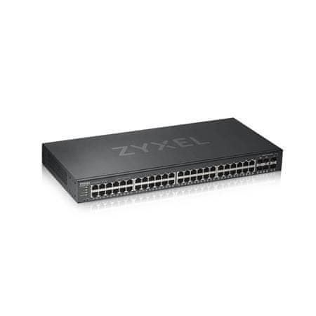 Zyxel GS1920-48v2, 50-portno pametno upravljano stikalo 44x gigabitno bakreno in 4x gigabitno dvojno, hibridni način, samostojno ali