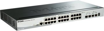D-Link DGS-1510-28X 28-portno gigabitno stezno pametno upravljano stikalo, vključno s 4 vhodi 10G SFP+ (pametni ventilatorji)