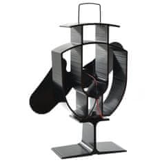 Vidaxl Ventilator za kamin na toploto z 2 kriloma črn