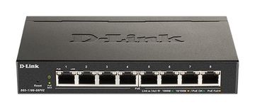 D-Link DGS-1100-08PV2 8-portno gigabitno pametno upravljano stikalo PoE - 8-portno stikalo 1000BaseTX s samodejnim pogajanjem 10/100/1000Mb/s