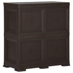 Vidaxl Plastična omarica 79x43x85,5 cm izgled lesa rjava