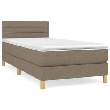 Vidaxl Box spring postelja z vzmetnico taupe 80x200 cm blago
