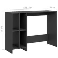 Vidaxl Miza za prenosni računalnik siva 102,5x35x75 cm iverna plošča