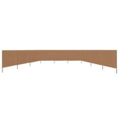 Vidaxl 9-panelni vetrobran tkanina 1200x80 cm taupe