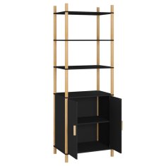 Vidaxl Visoka omarica črna 60x40x173 cm inženirski les
