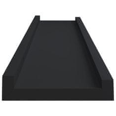 Vidaxl Police z robom 2 kosa črne 60x9x3 cm mediapan