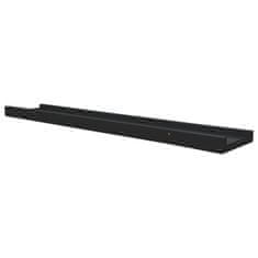 Vidaxl Police z robom 2 kosa črne 60x9x3 cm mediapan