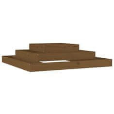 Vidaxl Visoka greda medeno rjava 110x110x27 cm trdna borovina