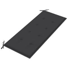 Vidaxl Vrtna klop za 2 osebi z blazino 120 cm siv evkaliptusov les