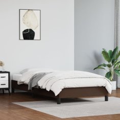 Vidaxl Posteljni okvir rjav 90x200 cm umetno usnje