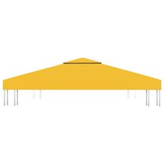 Vidaxl Streha za paviljon 2-delna 310 g/m2 3x3 m rumena
