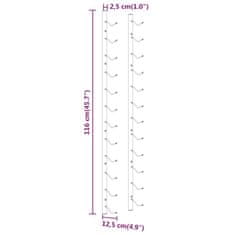 Vidaxl Stenski nosilci za 12 steklenic vina, 2 kosa, zlati, železo