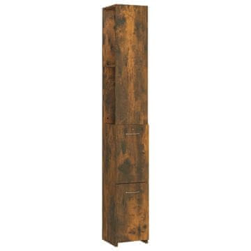 Vidaxl Kopalniška omarica dimljeni hrast 25x26,5x170 cm inženirski les