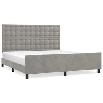 Vidaxl Posteljni okvir brez vzmetnice svetlo siv 160x200 cm žamet