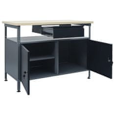 Vidaxl Delovna miza črna 120x60x85 cm jeklo