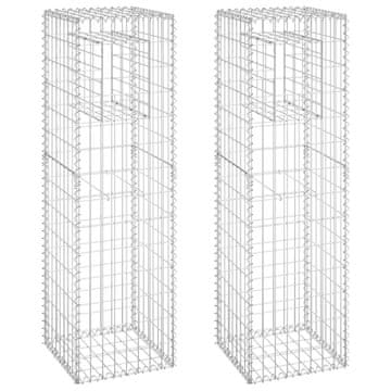 Vidaxl Gabionska košara steber 2 kosa 40x40x140 cm železo