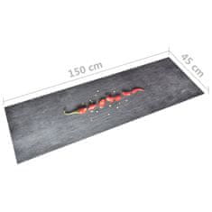 Vidaxl Kuhinjska preproga pralna potisk feferona 45x150 cm