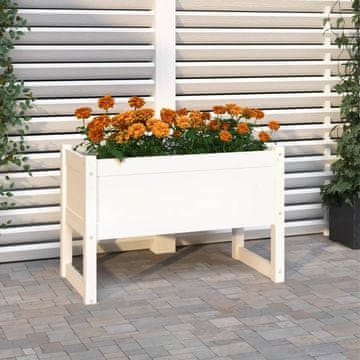 Vidaxl vidaXL Cvetlični lonec, bel, 78x40x52 cm, masiven borov les