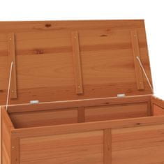 Vidaxl Zunanja škatla za blazine rjava 100x50x56 cm trden les jelke