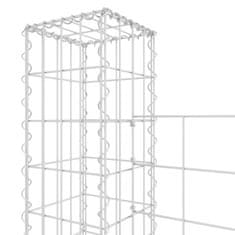 Vidaxl Gabion košara U-oblike z 2 stebroma železo 140x20x150 cm