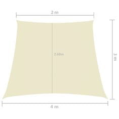 Vidaxl Senčno jadro oksford blago trapez 2/4x3 m krem