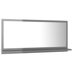 Vidaxl Kopalniško ogledalo visok sijaj sivo 80x10,5x37 cm iverna pl.