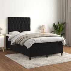 Vidaxl Box spring postelja z vzmetnico črna 120x200 cm žamet