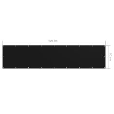 Vidaxl Balkonsko platno črno 90x400 cm oksford blago