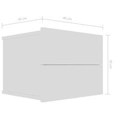 Vidaxl Nočne omarice 2 kosa bele 40x30x30 cm iverna plošča