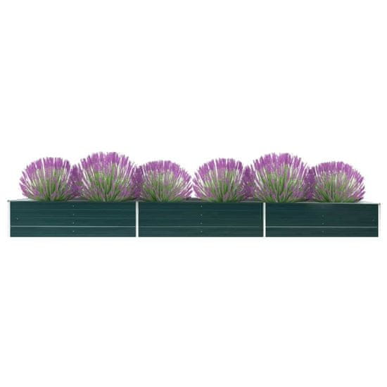 Vidaxl Visoka greda pocinkano jeklo 480x80x45 cm zelena
