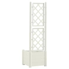 Vidaxl Vrtno cvetlično korito z oporno mrežo 43x43x142 cm PP belo
