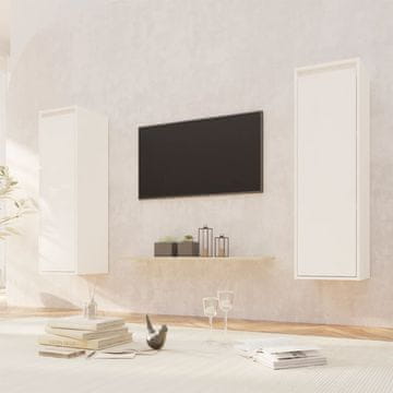 Vidaxl vidaXL Stenske omarice, 2 kosa, bele, 30x30x100 cm, borovina