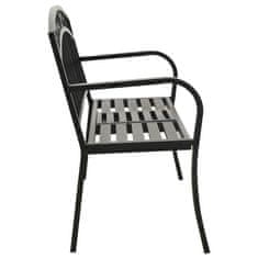 Vidaxl Vrtna klop z mizico 125 cm jeklo črne barve