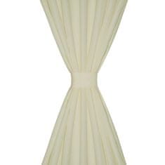 Vidaxl 2 kosa krem satenasih zaves z obročki 140 x 225 cm