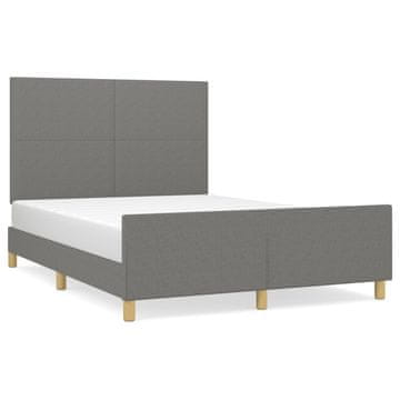 Vidaxl Posteljni okvir brez vzmetnice temno siv 140x200 cm tkanina