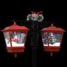 Vidaxl Novoletna ulična svetilka z božičkom črno-rdeča 81x40x188cm PVC