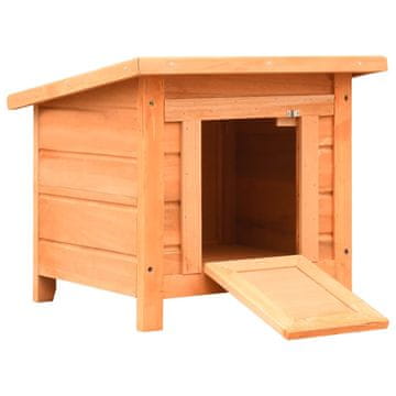 Vidaxl Mačja hišica iz trdne borovine in lesa jelke 50x46x43,5 cm