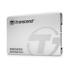 Transcend SSD230S 256 GB SSD 2,5'' SATA III 6 Gb/s, 3D TLC, aluminijasto ohišje, 560 MB/s R, 500 MB/s W, srebrna