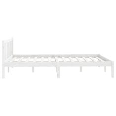 Vidaxl Posteljni okvir bel iz trdne borovine 120x200 cm