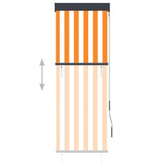 Vidaxl Zunanje rolo senčilo 60x250 cm belo in oranžno