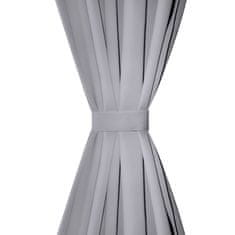 Vidaxl 2 kosa sivih zaves z obročki 135 x 245 cm