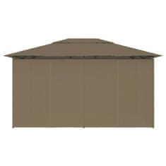 Vidaxl Vrtni šotor z zavesami 4x3 m taupe 180 g/m2
