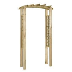 Greatstore Vrtna pergola z rešetko, 110x60x220 cm, borov les